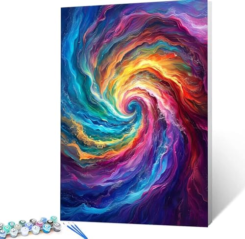 Malen Nach Zahlen Abstrakt Malen Nach Zahlen Erwachsene Kunst Bastelset Erwachsene Frauen, DIY GemäLde Set Erwachsene mit Pinsel und Acrylfarbe Als Deko Wohnzimmer, Geschenke für Männer 30x40cm H5-17 von Yhoonn