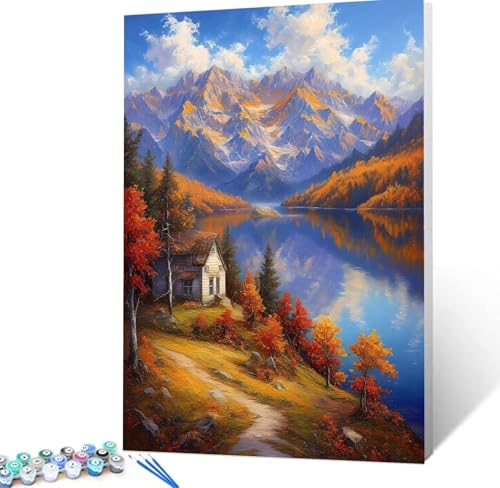 Malen Nach Zahlen Berg Malen Nach Zahlen Erwachsene See Bastelset Erwachsene Frauen, DIY GemäLde Set Erwachsene mit Pinsel und Acrylfarbe Als Zimmer Deko Aesthetic, Geschenke für Männer 100X130cm H5-8 von Yhoonn