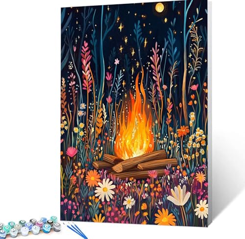 Malen Nach Zahlen Feuer Malen Nach Zahlen Erwachsene Gänseblümchen Bastelset Erwachsene Frauen, DIY GemäLde Set Erwachsene mit Pinsel und Acrylfarbe Als Zimmer Deko Aesthetic, Geschenke 30x40cm H5-143 von Yhoonn