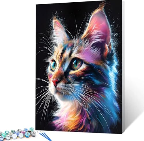 Malen Nach Zahlen Katze Malen Nach Zahlen Erwachsene Niedlich Bastelset Erwachsene Frauen, DIY GemäLde Set Erwachsene mit Pinsel und Acrylfarbe Als Zimmer Deko, Geschenke für Männer 100X130cm H5-116 von Yhoonn