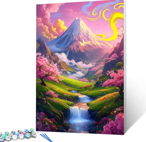 Malen Nach Zahlen Kirschblüten Malen Nach Zahlen Erwachsene Wolke Bastelset Erwachsene Frauen, DIY GemäLde Set Erwachsene mit Pinsel und Acrylfarbe Als Zimmer Deko Aesthetic, Geschenke 70x100cm H5-146 von Yhoonn