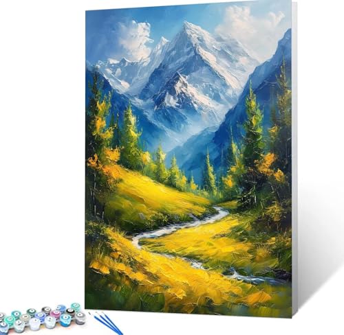 Malen Nach Zahlen Landschaft Malen Nach Zahlen Erwachsene Berg Bastelset Erwachsene Frauen, DIY GemäLde Set Erwachsene mit Pinsel und Acrylfarbe Als Zimmer Deko, Geschenke für Männer 100X130cm H5-11 von Yhoonn