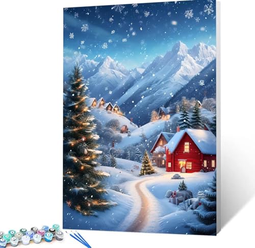 Malen Nach Zahlen Schnee Malen Nach Zahlen Erwachsene Weihnachten Bastelset Erwachsene Frauen, DIY GemäLde Set Erwachsene mit Pinsel und Acrylfarbe Als Zimmer Deko Aesthetic, Geschenke 100X130cm H5-47 von Yhoonn