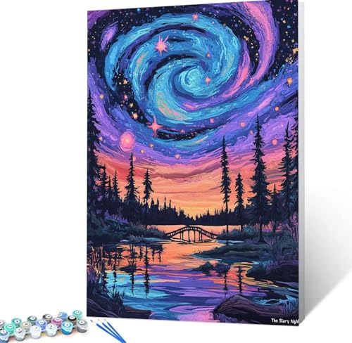 Malen Nach Zahlen Sternenhimmel Malen Nach Zahlen Erwachsene Traum Bastelset Erwachsene Frauen, DIY GemäLde Set Erwachsene mit Pinsel und Acrylfarbe Als Zimmer Deko Aesthetic, Geschenke 30x40cm H5-149 von Yhoonn