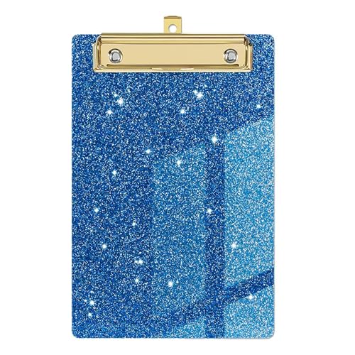 Glitzer-Klemmbrett – niedliches Klemmbrett | Acryl-Glitzer-Binder-Klemmbretter | Buchstabengröße, leicht, tragbar, schick, flaches Profil, Glitzer-Klemmbrett mit goldenem Clip für Klassenzimmer, von Yhsioaklo