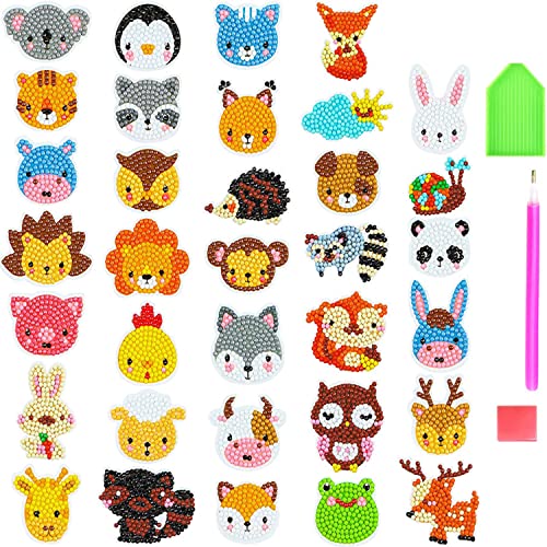 Yhuasia 5D Diamond Painting Set, DIY Diamant Aufkleber, Animal Diamond Sticker, Diamantmalerei für Kinder, für Dekoration (34 Optionen) von Yhuasia