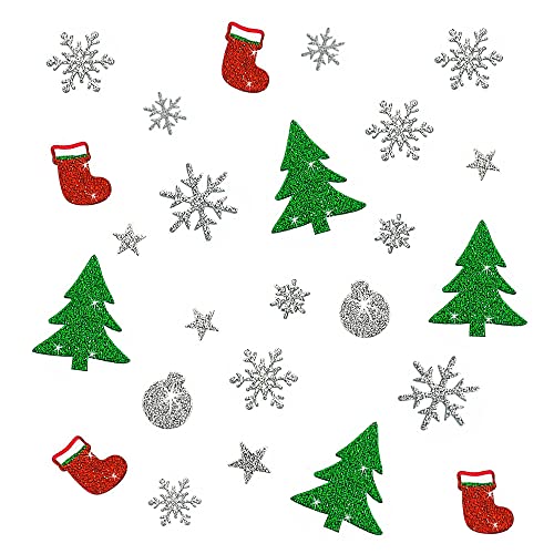 Aufkleber Weihnachten Kinder Set, Weihnachts Sticker Glitzer Weihnachten Geschenksticker SelbstklebendeD von Yi'antai