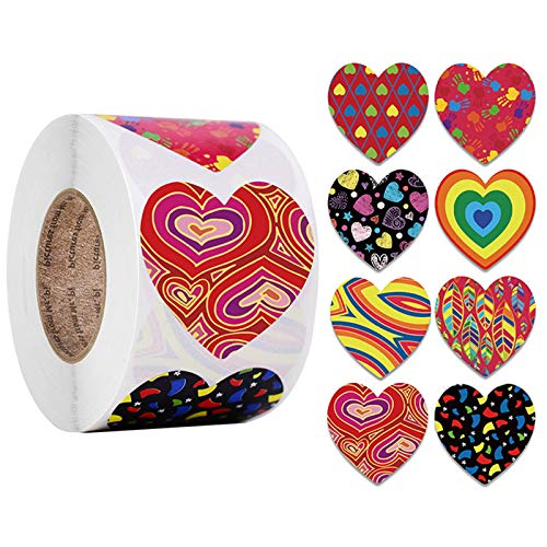 500 Stück/Rolle Herzform Etiketten Valentinstag Papier Aufkleber Süßigkeiten Box Beutel Aufkleber Verpackung Aufkleber Danke Aufkleber für Hochzeit Festival Dekoration von YiNLuax