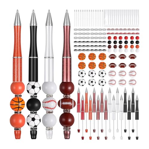 Beadable Kugelschreiber, Perlen-Rollerball, Kunststoff, DIY-Stifte, Perlenstifte, Geschenk für Kinder, Studenten, Büro, Schule, Zubehör, Perlenstift-Set, Griffstift von YiQinzcxg