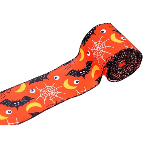 Festival Halloween Bastelband Breit 6 3 Cm Drahtrand Kranz Bastelband Festival Verpackung Dekoration 5-Yard Rolle von YiQinzcxg