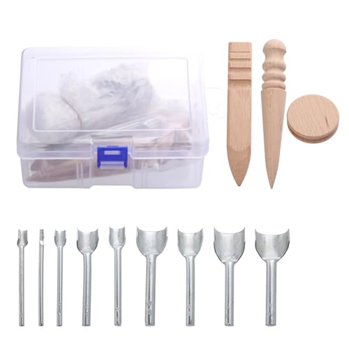 YiQinzcxg 12-teiliges Halbrundschneider-Set für Lederband, Gürtel, Geldbörse, Tasche, Holz, Leder, Handwerk, Kantenpolierer, Set von YiQinzcxg