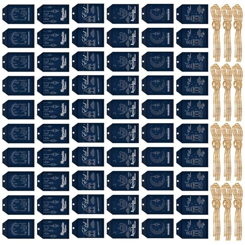 YiQinzcxg 60pcs Praktische EID Geschenkkarten Mit Twines Elegante Hanging Karten Für Ramadans Und Festivalpartyzubehör von YiQinzcxg