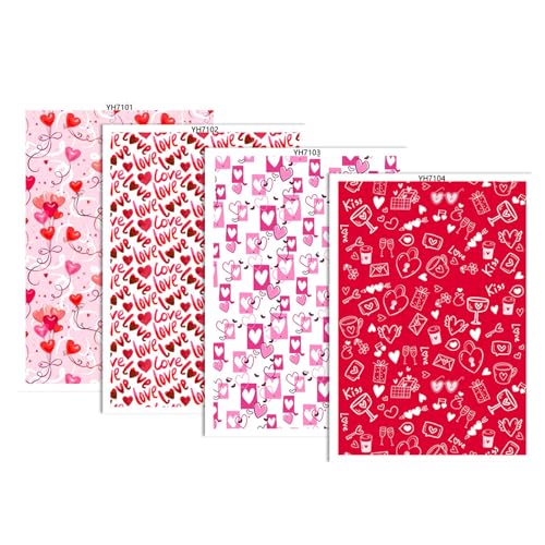 YiQinzcxg Packung Mit 4 Valentine Transferpapieren 95 X 138 Mm Für Die Herstellung Von Ohrringen Und Halsketten Aus Wasserlöslichem Papier von YiQinzcxg