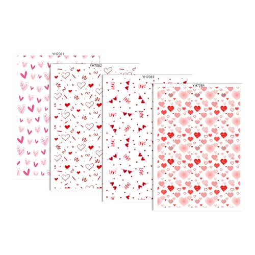 YiQinzcxg Packung Mit 4 Valentine Transferpapieren 95 X 138 Mm Für Die Herstellung Von Ohrringen Und Halsketten Aus Wasserlöslichem Papier von YiQinzcxg