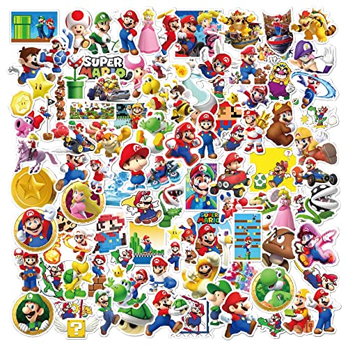 Aufkleber Pack,Vinyl Sticker 100 stück Nicht wiederholen Wasserdicht Mario Graffiti Decal Sticker für Auto Mottoräde Fahrrad Skateboard Gepäck Laptop Computer von YiYaO