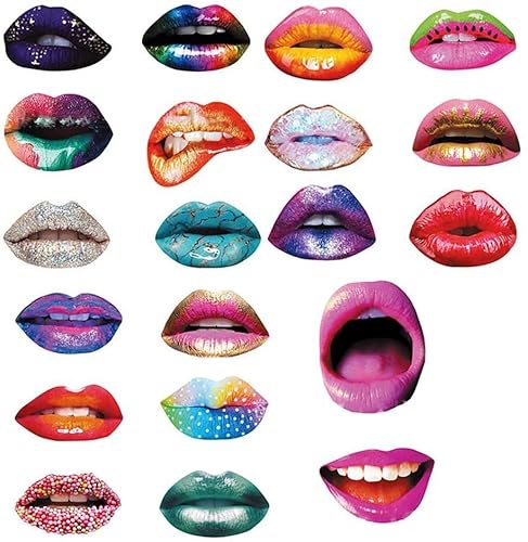 YiYaO Foto Requisiten 20 Stücks Fotorequisiten Fotoaccessoires Komisch Lippe Mund Foto Booth Requisiten Fotorequisiten Junggesellinnenabschied Foto Props Dekorationen Zubehör DIY kit von YiYaO