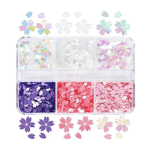 Kirschblütenblätter Pailletten,Konfetti Pailletten Kirschblütenblätter Konfetti Glitter Kirschblütenblätter Pailletten für Kunsthandwerk DIY Nail Art und Party Dekoration von YiYaO