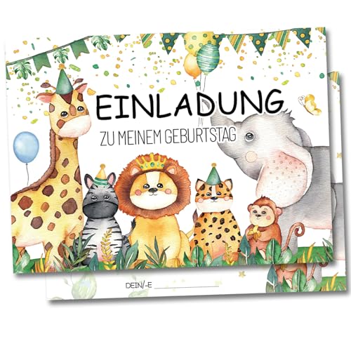 YianHien Einladungskarten Geburtstag, Kinder Geburtstagseinladungskarten Einladungskarte für Kindergeburtstag Partys (Waldtiere) von YianHien