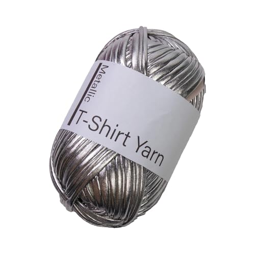 Yianyal Garn zum Stricken,T-Shirt-Garn, Kleidungs-Bastelgarn, Stilvolles Glanzgarn, T-Shirt-Kleidungsgarn, Häkel-, Strick-, Pullover-, Schal-, Taschengarn-Zubehör von Yianyal