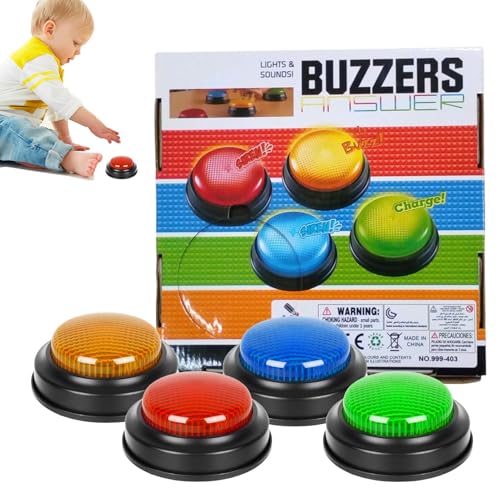 Yianyal Summer für Spiele, Antwort Summer | Spiele Game Summer mit Lichtern und Sound,Schnelle Antwortschaltfläche Fun 4X einfach zu bedienen für Partyzubehör zu verwenden Yianyal Summer für Spiele, Antwort Summer | Spiele Game Summer mit Lichtern und Sound,Schnelle Antwortschaltfläche Fun 4X einfach zu bedienen für Partyzubehör zu verwenden von Yianyal