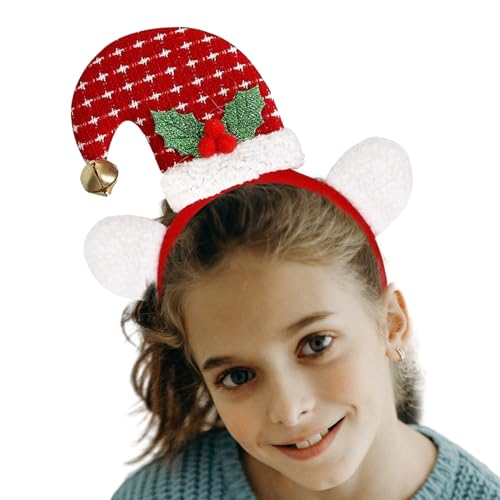 Yianyal Weihnachtsmann-Stirnband, Weihnachts-Haarreifen, Weihnachts-Kopf-Hut-Topper, Weihnachtszubehör, festliches Feiertagsparty-Zubehör für Weihnachten, Winterferien, Partyzubehör von Yianyal