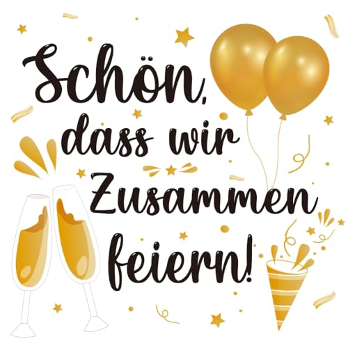 Geburtstag Servietten Party Deko Schön Dass Wir Zusammen Feiern 100 Stück 3-Lagige Geeignet für Weihnachten, Halloween, Geburtstage, Oktoberfest und Andere Feste. von Yibat