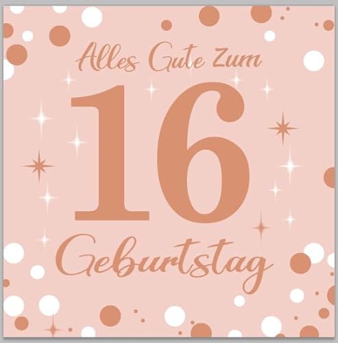 Servietten 16 Geburtstag Mädchen, Tischdeko 16 Geburtstag Mädchen, Roségold Alles Gute zum 16. Geburtstag Servietten Perfekt für Eine Party Zum Jahrestag Eines Mädchens von Yibat