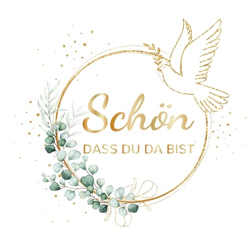 Servietten Hochzeit Geburtstag Eukalyptus Taube 100 Stück 3-Lagige Servietten Schön Dass Du Da Bist Servietten Grün Servietten Taufe Kommunion Happy Birthday Geburtstag Tischdeko Konfirmation von Yibat