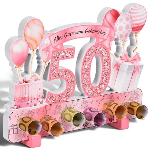 Yibat Geschenk 50 Geburtstag Frau, Deko 50 Geburtstag Frau, 50. Geburtstag Frau Roségold Deko, Geldgeschenke Alles Gute zum 50. Geburtstag,Geldgeschenke Verpackung,Geschenk zum 50 Geburtstag Frau von Yibat