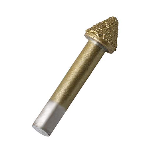 Yibuy 60 Winkel, einlagig, Diamant-CNC-Fräser, Granitstein-Gravur, 6 mm Schaftdurchmesser, Gold von Yibuy