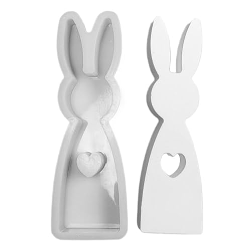 Yidueace Ostern Silikonform,Süße Hasenform | Desktop-Kaninchen-Ornament-Silikonform - Antihaft-Silikonform für Heimdekoration, Herz, handgefertigte Seifenformen zum Basteln, Dekorieren von Yidueace