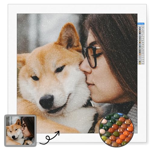 Yihariye Diamond Painting Eigenes Foto Personalisiert, Diy 5D Diamont Painting Set, Full Diamant-Runder/Quadratischer Diamant, Benutzerdefinierte Home Dekor, Verschiedene Größen Verfügbar von Yihariye