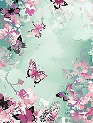 Malen Nach Zahlen Erwachsene Schmetterling DIY Handgemalt Ölgemälde für Kinder und Anfänger Blume Malen Nach Zahlen Bastelset Mit 3-Pinseln und Acrylfarbe (Rahmenlos) Als Geschenk 30x40cm H-309 von Yihoote