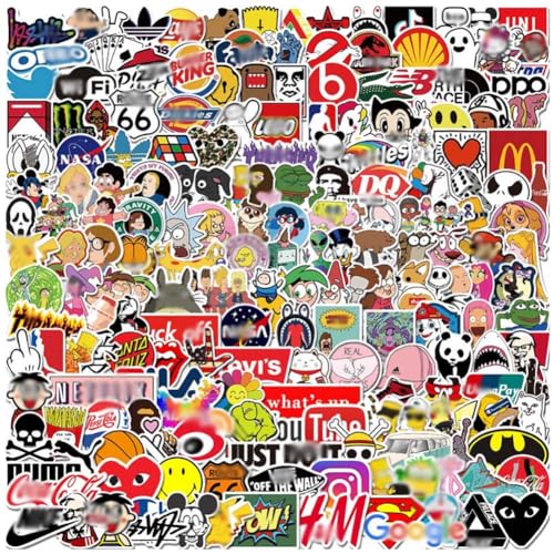 YiiLi 302 Stück Graffiti-Aufkleber, Cartoon-Aufkleber, wasserfest, kreativ, für Jungen, cool, Graffiti-Aufkleber, PVC, wasserfest, für Laptop, Skate, RDM0012A-3 von BCEDIGAD