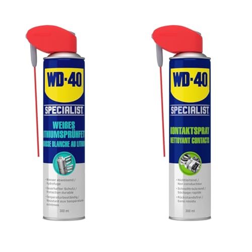 WD-40 Specialist Weißes Lithiumsprühfett Smart Straw 300ml & WD-40 Specialist Kontaktspray Smart Straw 300ml von Yikki