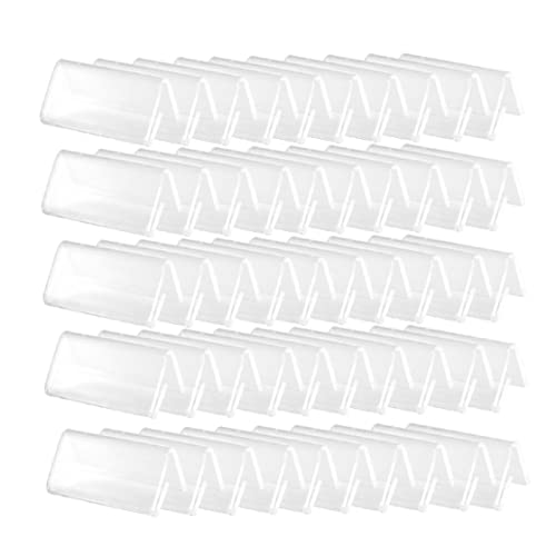 50pcs Tag Label Anzeigeständer, 4x2cm Mini -Acryl -Schildhalter Löschen des Tag -Etiketts -Anzeigeständeres kleiner Name Kartenregal Rack von Yililay