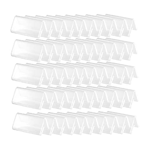 50pcs Transparent Etiketthalter 4x2cm Mini -Acryl -Schildhalter Clear Tag Label Anzeigeständer kleiner Name Kartenregal von Yililay