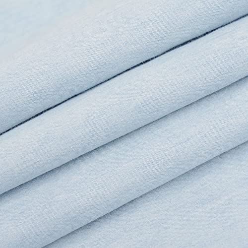 Yimihua Blau Jeansstoff meterware Sanft Baumwolle Drucken Gewaschener Jeansstoff 150 cm breit zum Nähen von Hosen, Jacken, Dekorationen(Color:hellblau) von Yimihua