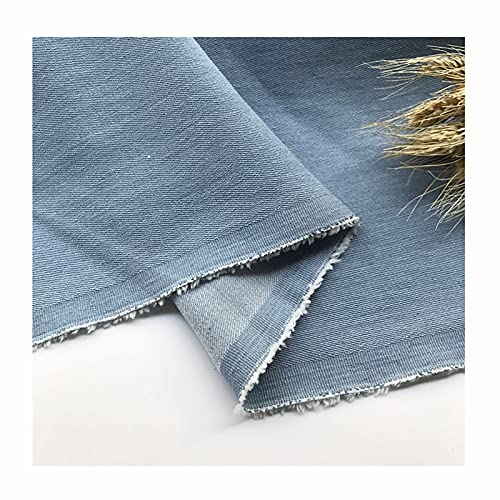 Yimihua Jeansstoff Soft Stretch Gewaschener Denim Hellblauer Frühling und Sommer Bekleidungsmaterial zum Nähen von Jacken, Hosen Röcken Meterweise Verkauft (Breite 145cm)(Size:100x145 cm) von Yimihua