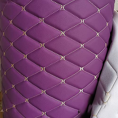 Yimihua Schwarz Gestepptes Leder Stoff Kunstleder gesteppt kaschiert 3mm Leder Polsterstoff Stoff,Polsterstoff Gesteppt Kaschiert Leder Polsterstoff (Color:Violett) von Yimihua