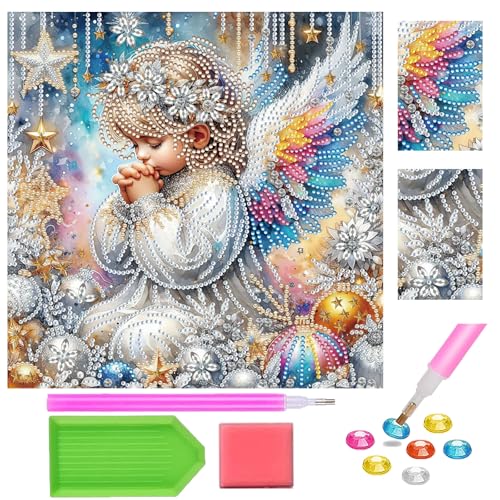 Yiminu.DS 30X30cm Diamond Painting Diamant Painting Bilder Kinder Klein Ab 10 9 8 7 6 Jahre, Diy Basteln Mädchen 6-10 Mädchen, Geschenk Mädchen Ab 6-12 Jahre, Engel von Yiminu.DS