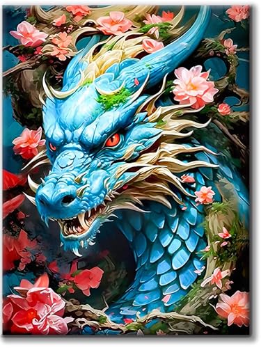 Yiminu.DS Diamond Painting Erwachsene, Diamant Painting Bilder Blumen 30x40cm 5D Diamond-Painting Diamant Painting Bastelset BastelnWanddeko, Drachen von Yiminu.DS