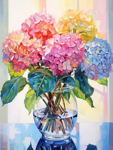 Yiminu.DS Diamond Painting Erwachsene, 5D Diamont Painting Bilder Diamant Painting Blumen Bastelset Basteln Mädchen, 30CM X 40CM, Hydrangea von Yiminu.DS