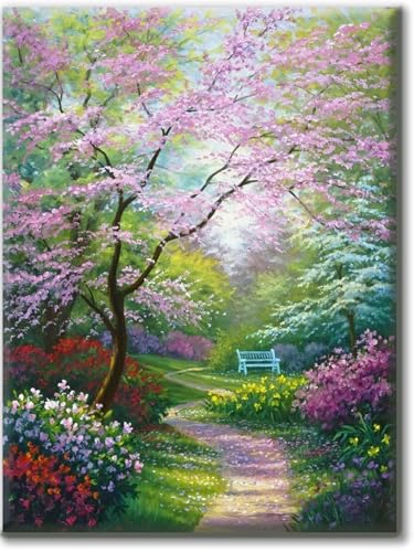 Yiminu.DS Diamond Painting Erwachsene, Diamant Painting Bilder Blumen 30x40cm 5D Diamond-Painting Diamant Painting Bastelset BastelnWanddeko, Landschaftsölgemälde Blume von Yiminu.DS