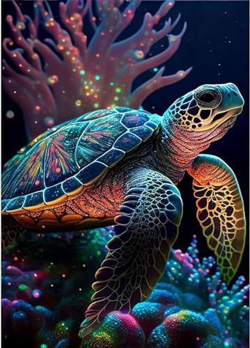 Yiminu.DS Diamond Painting Erwachsene Kinder, 5D Schildkröte Tiere Diamont Painting Bilder Diamant Painting Bastelset Basteln Mädchen, 30CM X 40CM von Yiminu.DS