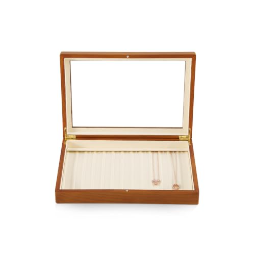 Yinbeini Halsketten-Display, Schmuck-Organizer, Holz-Schmuckschatulle, Premium-Schmuckaufbewahrung, luxuriöser Armband-Organizer, beigefarbene Halskettenbox von Yinbeini