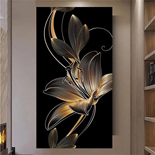 5D Diamond Painting Kit,Diamant Painting Bilder Dunkelheit Lilien,Malen Nach Zahlen Mosaikherstellung Erwachsene Kinder DIY Diamant Painting Arts Craft als Geschenk und Home Wand Dekor 30x60cm JZ-2914 von Yingeen