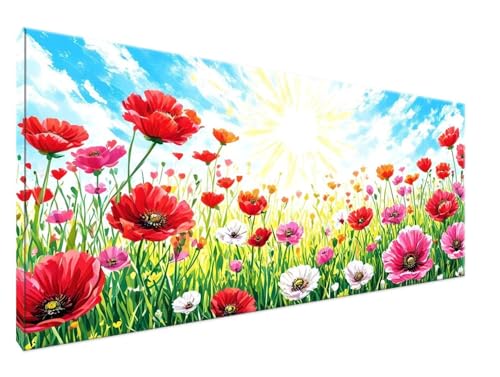 Anlage Malen Nach Zahlen Groß XXL 100x200cm Malen Nach Zahlen Erwachsene Blumen, Paint by Numbers DIY Kreativ Set auf Leinwand für Anfänger, Weihnachten Paar Freund Personalisierte Geschenke Y2-351 von Yingeen