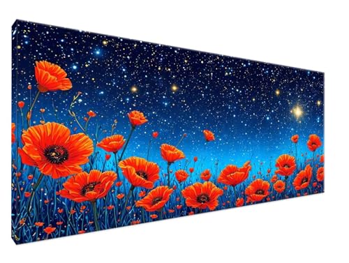 Blume Malen Nach Zahlen Groß XXL 30x60cm Malen Nach Zahlen Erwachsene Sternenhimmel, Paint by Numbers DIY Kreativ Set auf Leinwand für Anfänger, Weihnachten Freund Personalisierte Geschenke Y2-735 von Yingeen