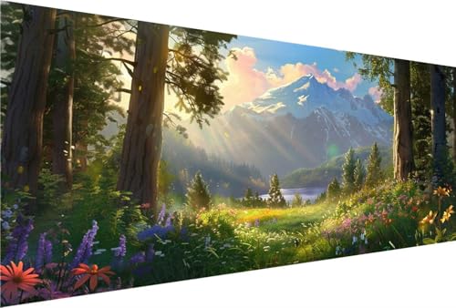 Diamond Painting Berg, 5D Diamant Painting Bilder Kinder, Diamond Painting Erwachsene Gras, Diamond Painting Bastelset Erwachsene Frauen Anfänger Strass Stickerei Paintings, Geschenke 30x60cm YG-257 von Yingeen